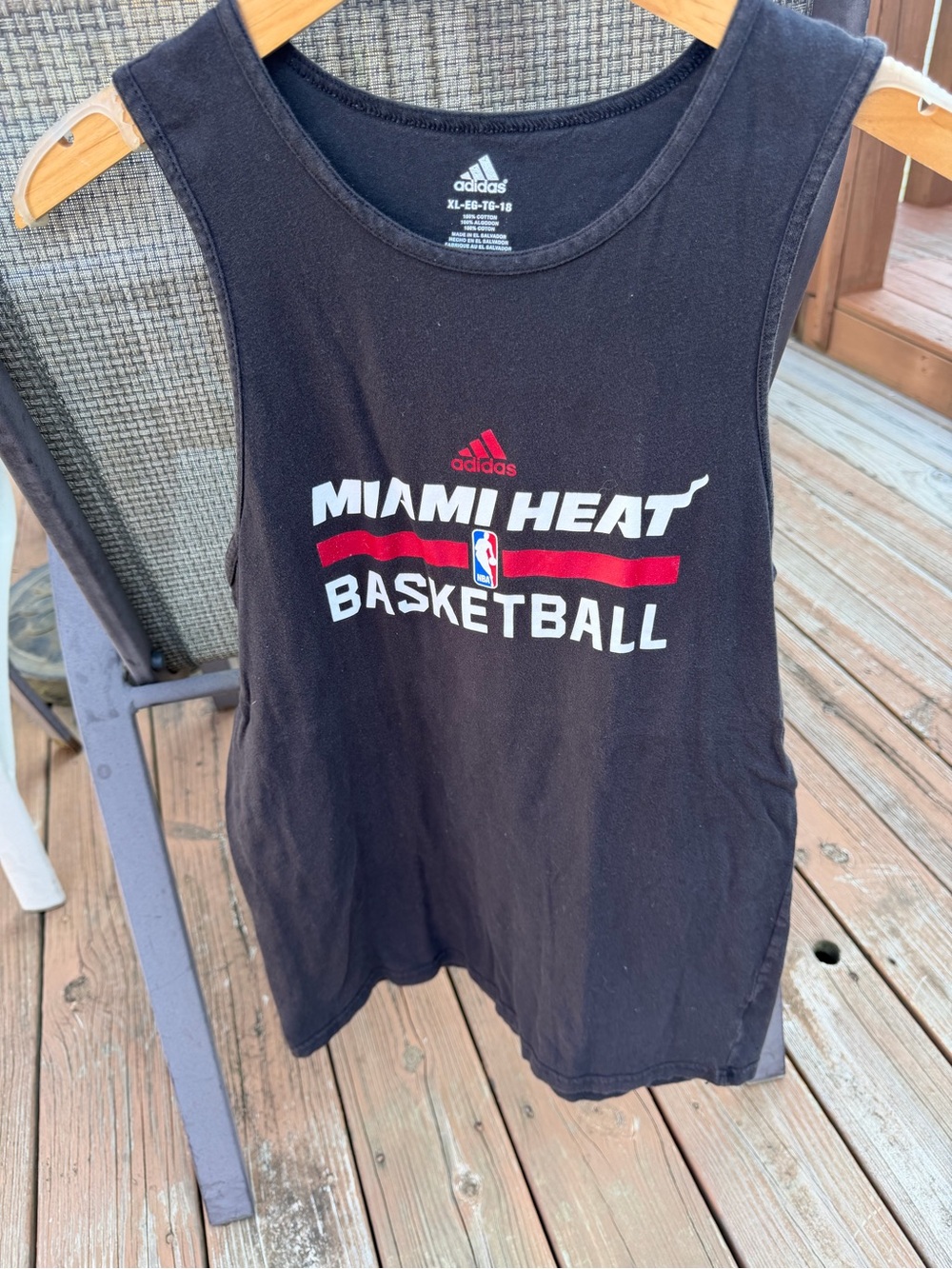 adidas Black Miami Heat Basketball Tank Top with Red Accents